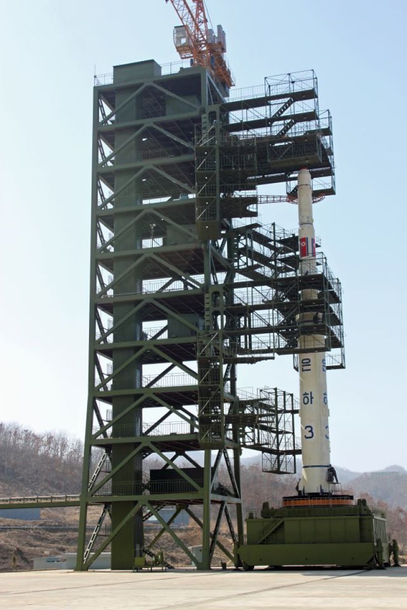 North Korean Eunha Missile On Pad