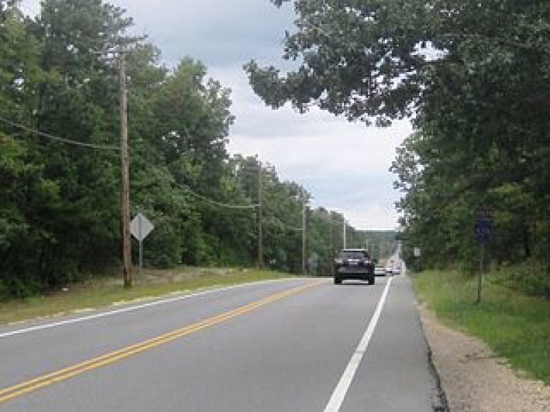 Rural section of County Route 539 that runs through the Pine Barrens