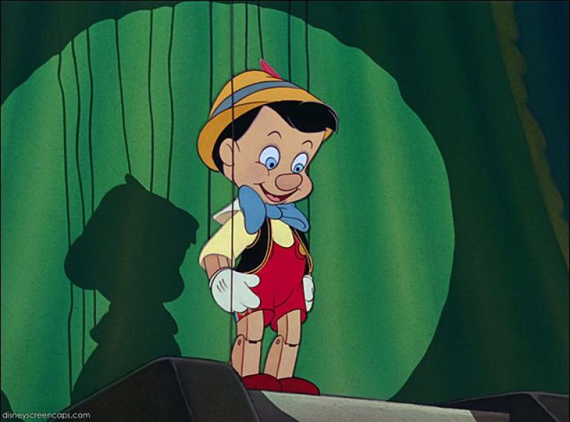 Screenshot of Pinocchio from the trailer for the film 'Pinocchio' (1940)