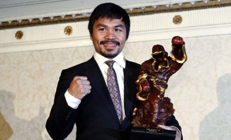 Manny Pacquiao Wins Trophy