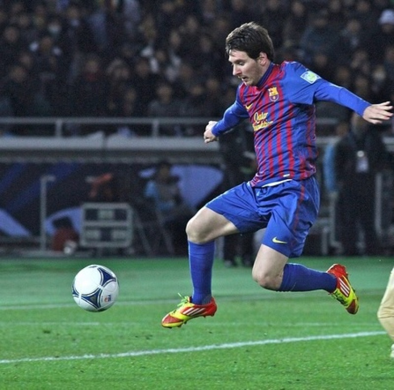 Lionel Messi Plays Soccer Match in Spain