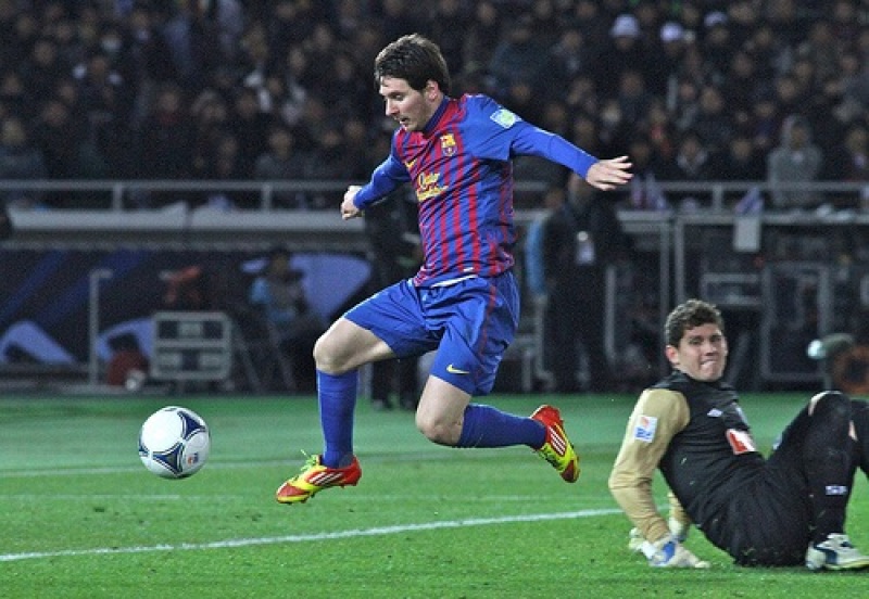 Lionel Messi Plays In Soccer Match