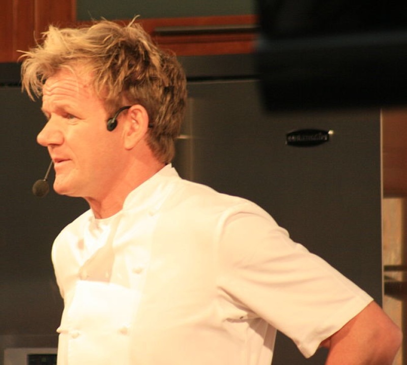 Gordon Ramsay Stands Inside Kitchen