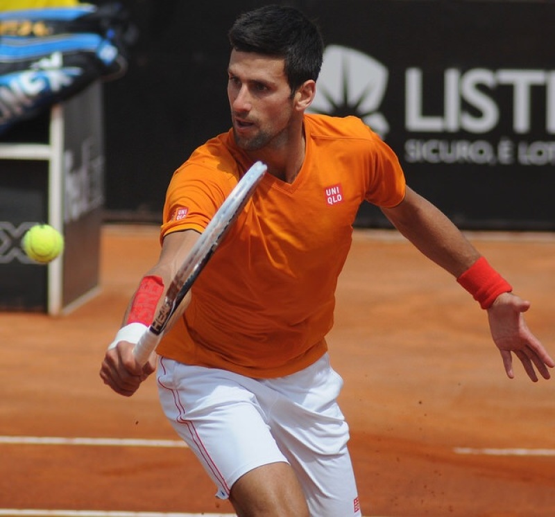 Novak Djokovic Plays At Roland Garros