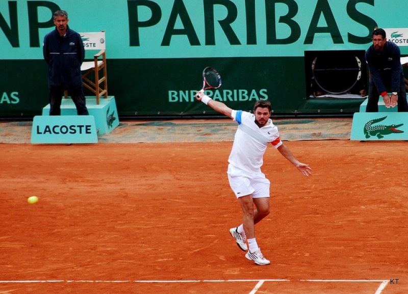 Stan Wawrinka Plays At Roland Garros