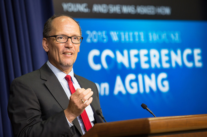 US Secretary of Labor Thomas Perez at the White House Conference on Aging