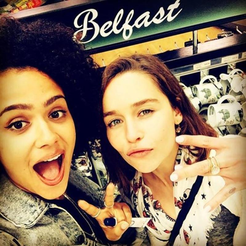 Nathalie Emmanuel and Emilia Clarke