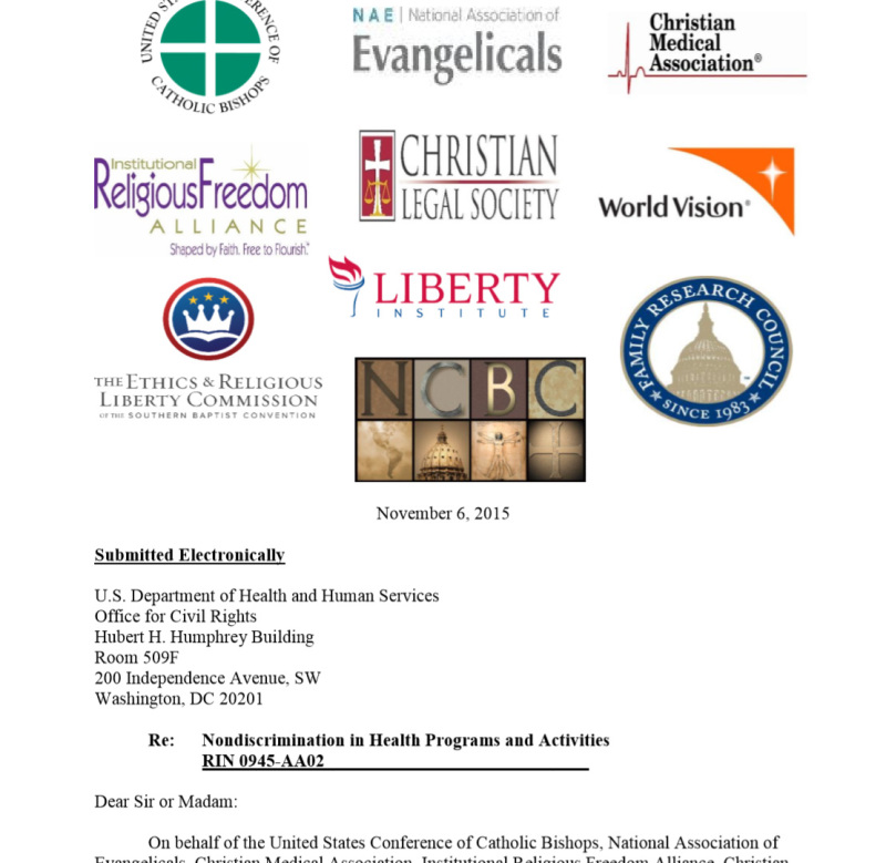 National Association of Evangelicals letter