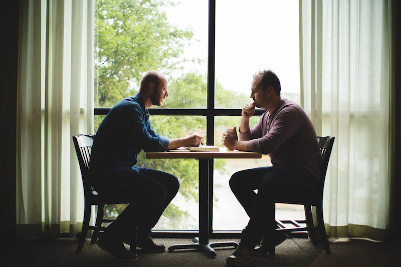 Men talking Bible study