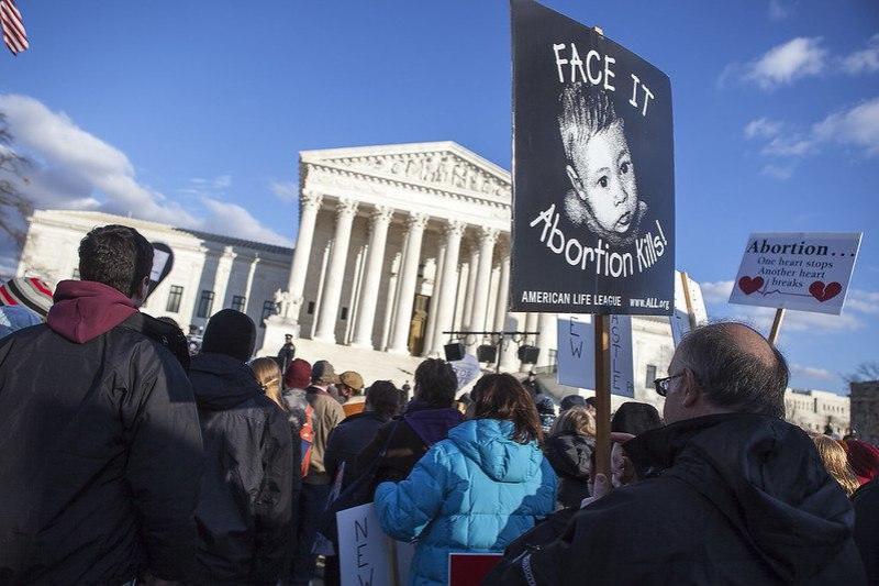 Pro-life activists at 2015 Annual March for Life at Supreme Court