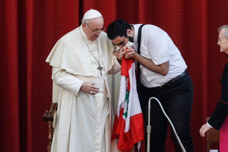 Pope Francis Alongside Father Georges Breidi