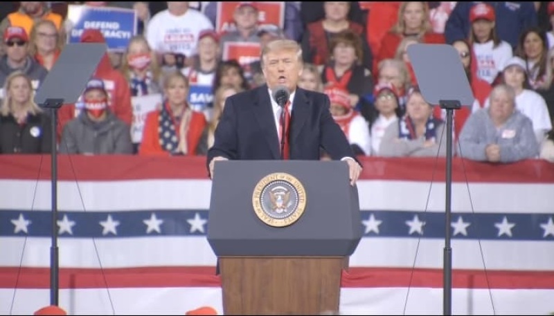 President Donald Trump during the recent Georgia rally