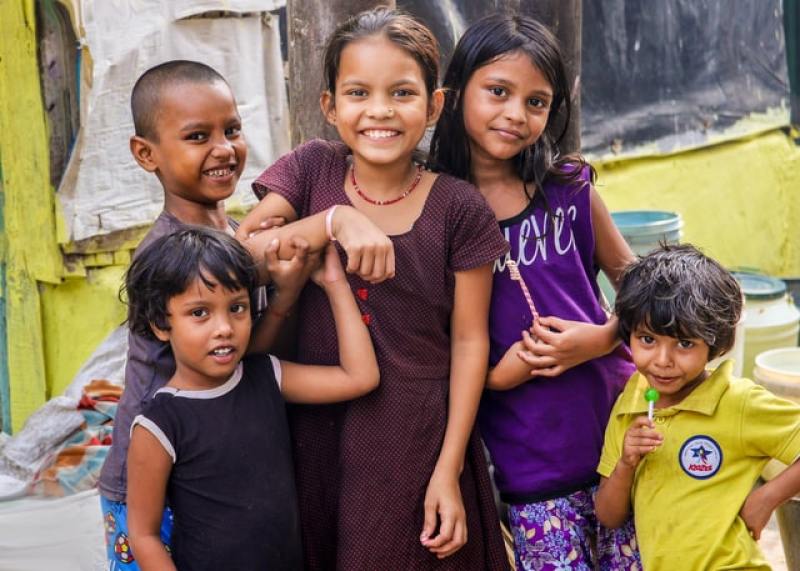 Indian kids smiling