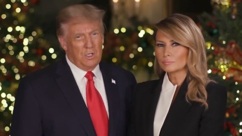 President Donald Trump and First Lady Melania wishing everyone a very Merry Christmas