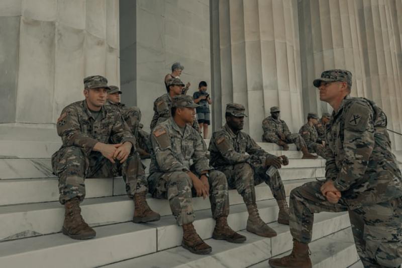 The US Army outside of the Lincoln Memorial