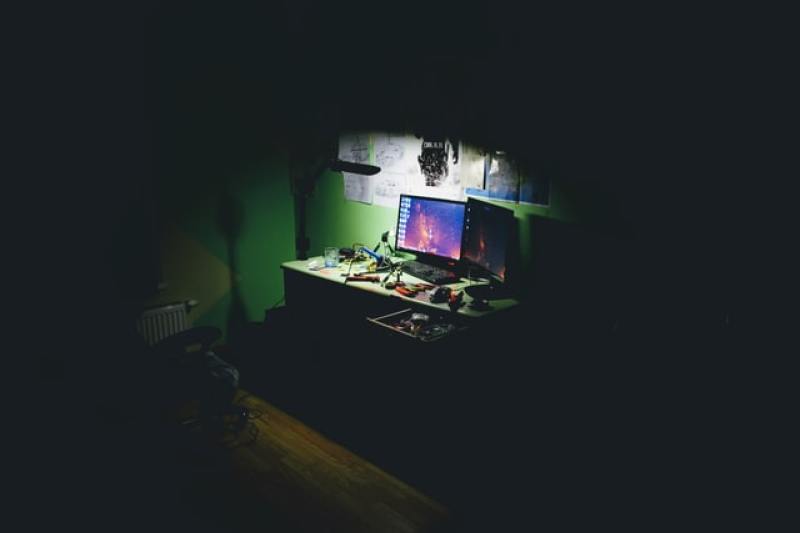 using the computer in the dark of night