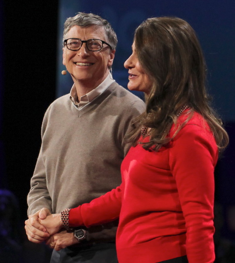 Happy Holding Hands — Bill & Melinda Gates Give it Away Now