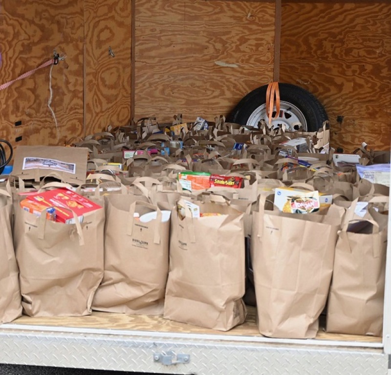Food packs distributed by Macedonia Church of Grovetown