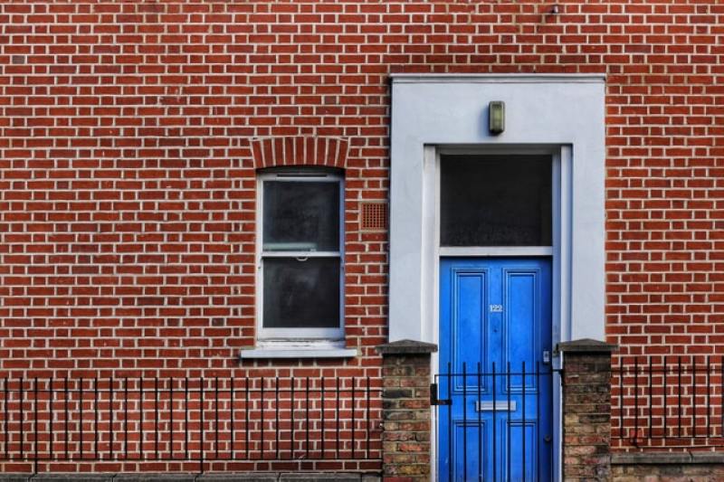 Apartment with blue door