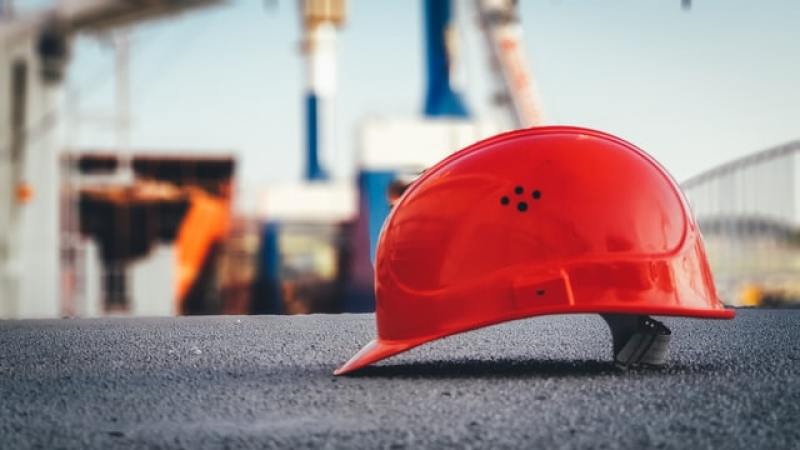hard hat in construction or industrial area