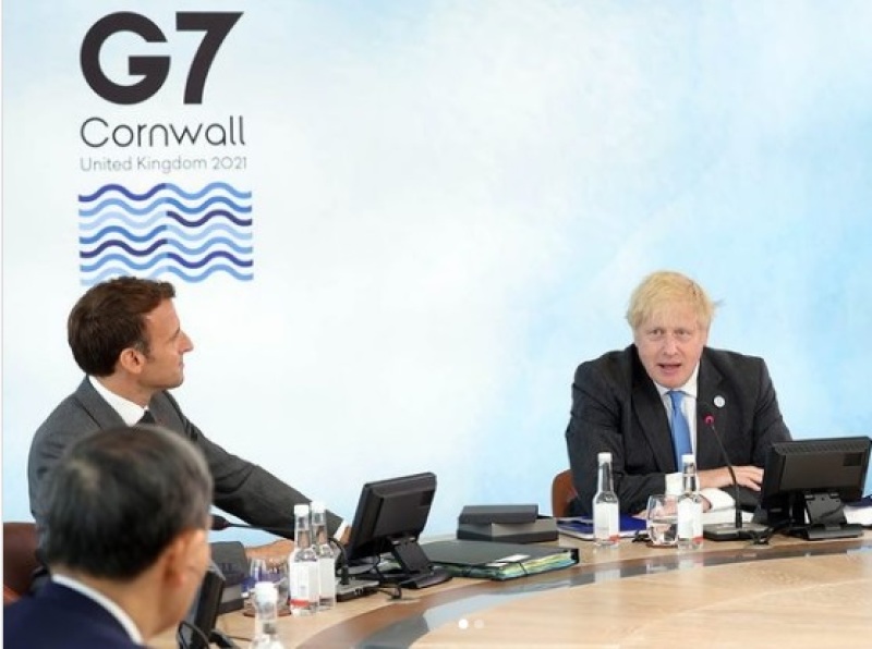 British Prime Minister Boris Johnson at the G7 summit