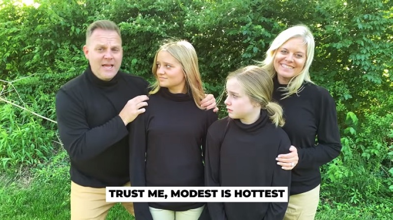 Matthew West and his family in "Modest is Hottest"