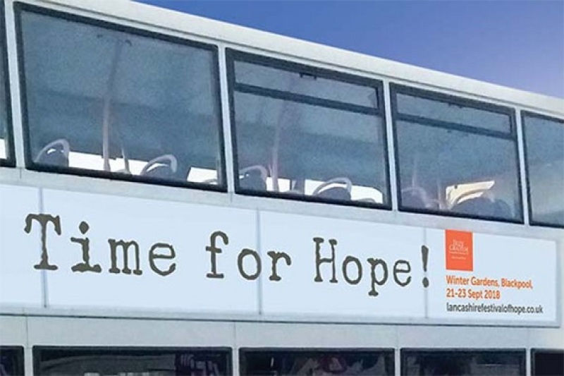 Promotional ad for the "Lancashire Festival of Hope" in 2018