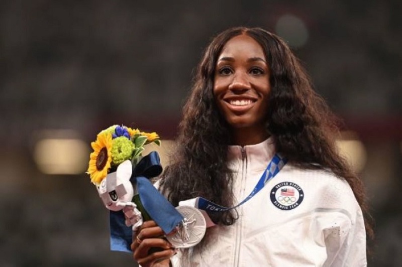 Olympic silver medalist Keni Harrison
