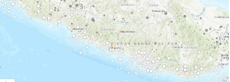 USGS map of the September 7, 2021 earthquake in Acapulco, Mexico
