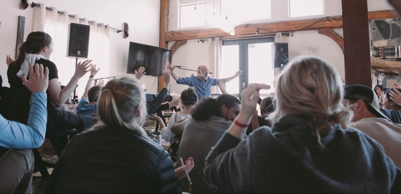 Lou Engle ministering to a hungry crowd