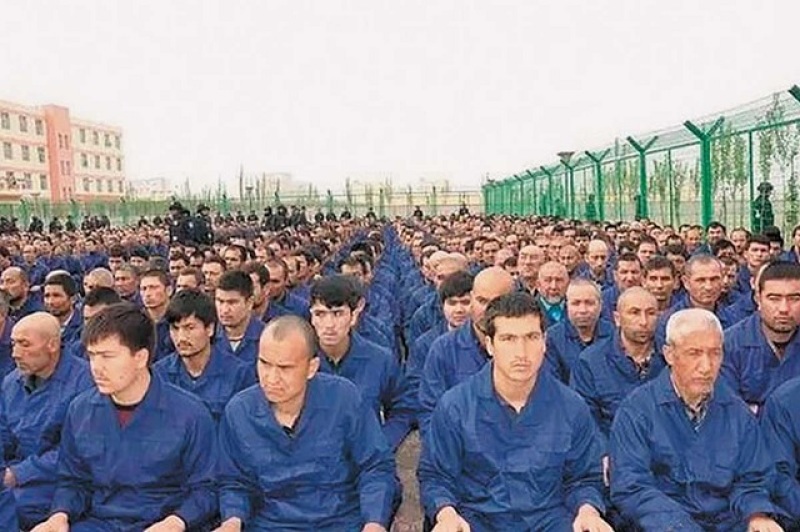 Uyghurs inside Chinese labor camps