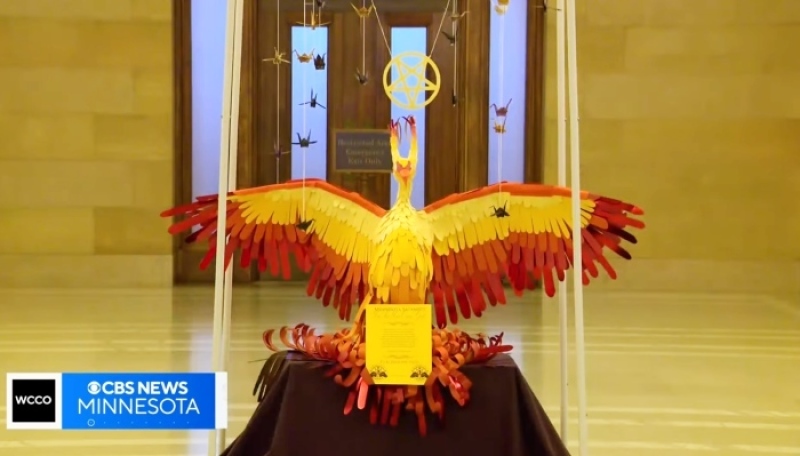 display featuring a phoenix