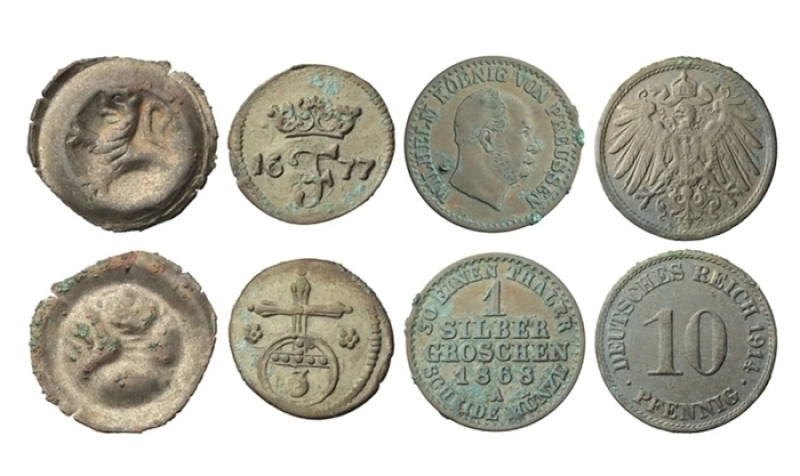 Coins dating from various centuries