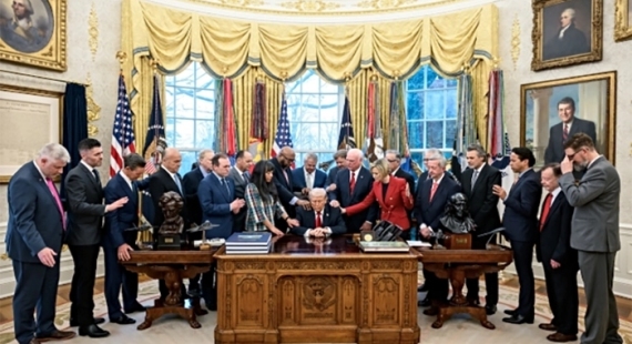 Evangelical Leaders Pray Over Trump in Oval Office as War With Iran Intensifies